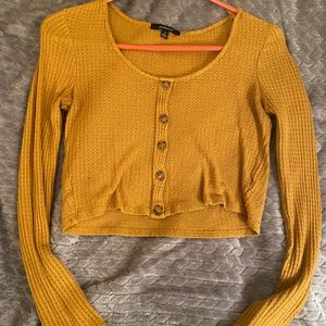 Yellow cropped long sleeve